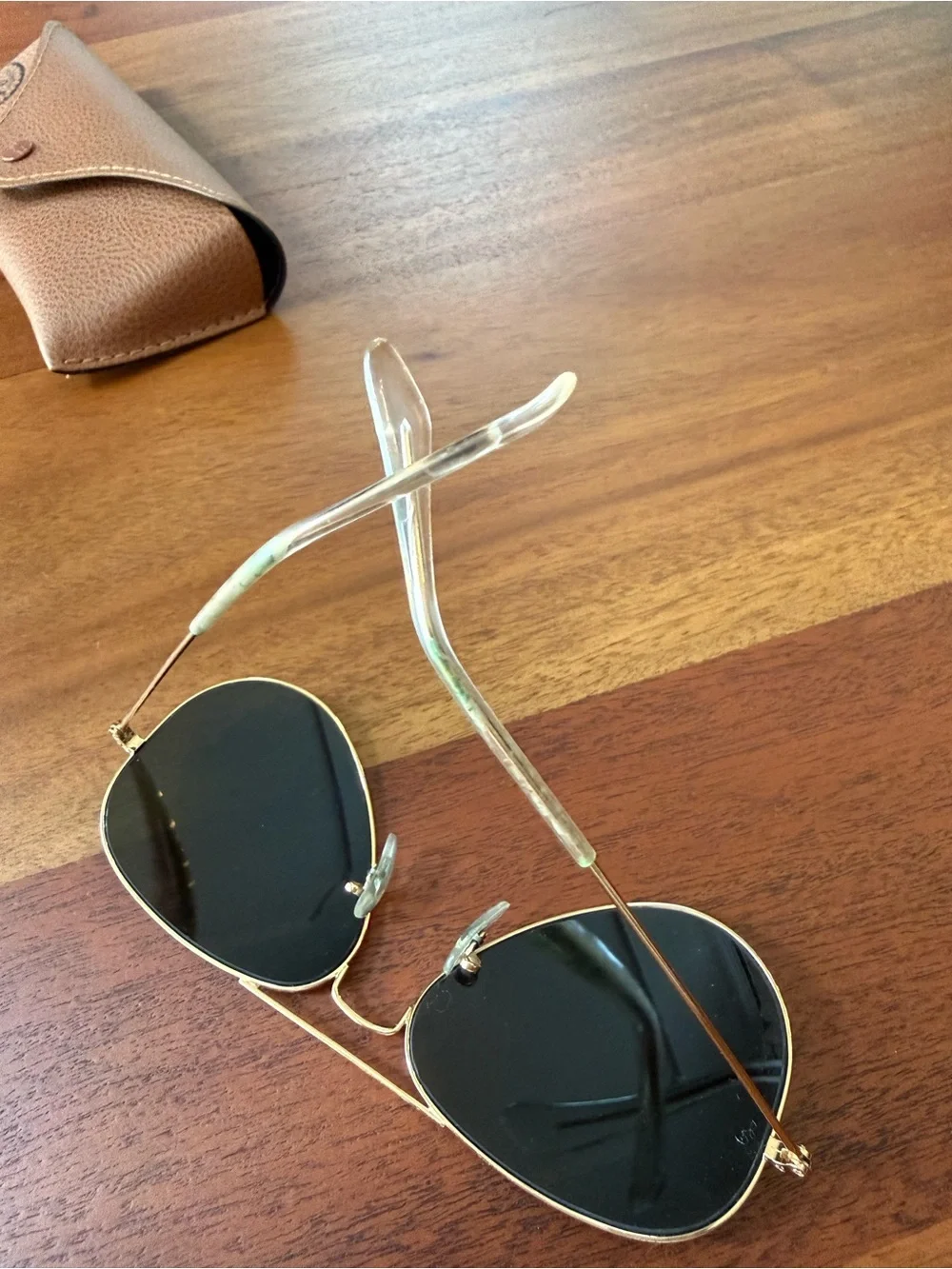 Ray-Ban Aviator Sunglasses in Gold with Black Lenses